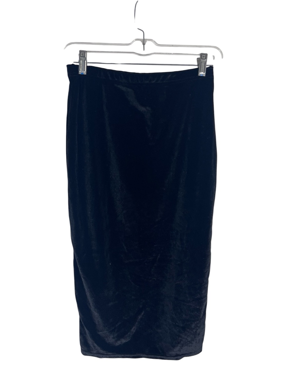 Classic Black Velvet Pencil Skirt Size S